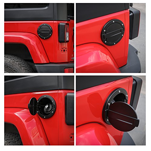 Gas Tank Cap Jecar Fuel Filler Door Cover For 2007-2018 Jeep Wrangler Jk & Unlimited #TOP5