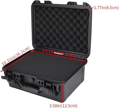 17in Waterproof Hard Shell Case with DIY Customizable Foam Insert (14.6 x 10.2 x 6.7in Interior)