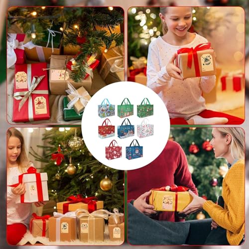Bolsas de caramelo de Navidad con 8 bolsillos reutilizables y tejido compacto 4