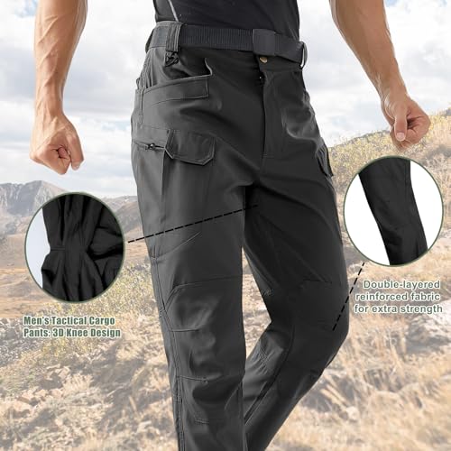 HYCOPROT Men's Cargo Hiking Pants Tactical Pant Work Utility Trousers for Men Durable Lightweight Military with 10 Pockets4