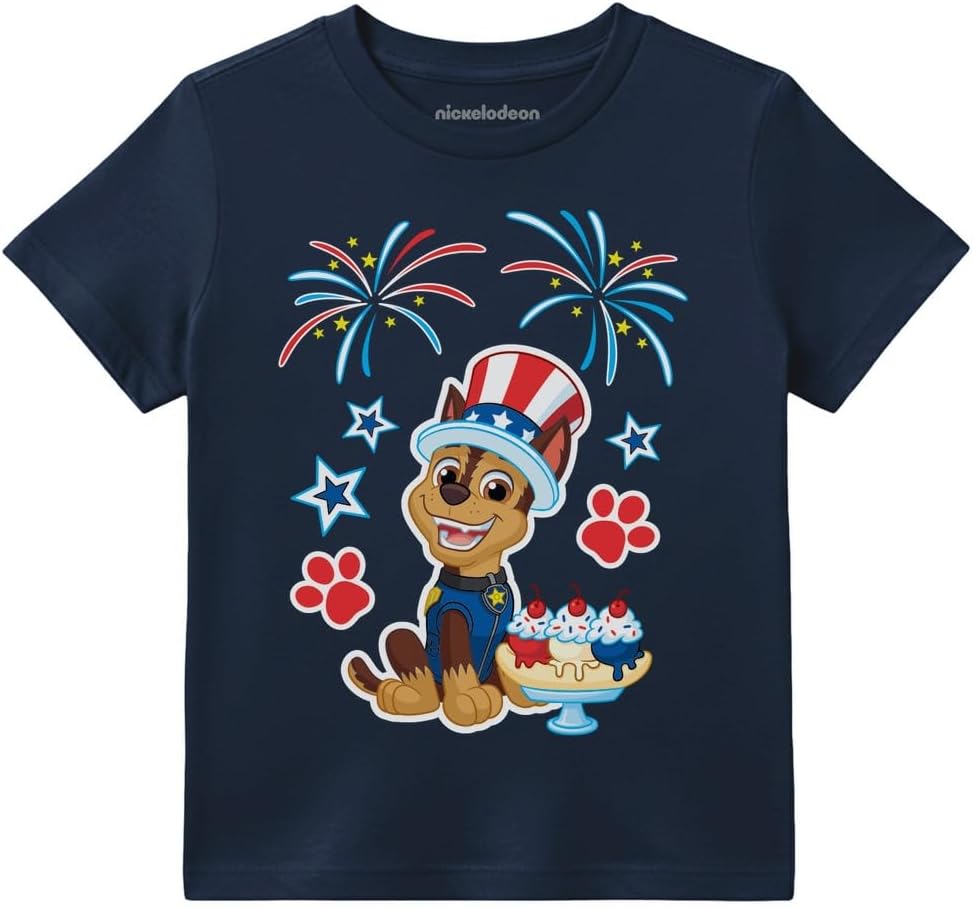 Red White & Brave Boys 4th of July Shirt | Paw Patrol Patriotic Kids' T-Shirt for Memorial Day & National Holidays