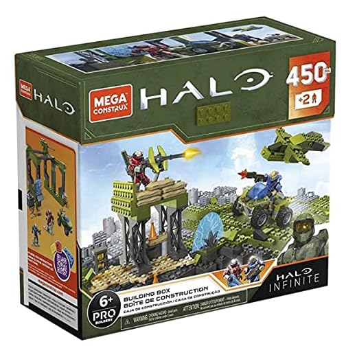 Mega Construx Halo Building Box Halo Infinite Construction Set with Spartan Gungnir Character Figure, Building Toys for Kids