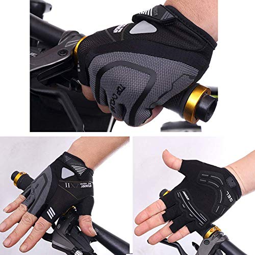 Wonny Cycling Gloves, Professional Mountain Bike Gloves For Men Women, Gel Padded Shock-Absorbing Anti-Slip Bicycle Gloves, Half Finger Breathable Sports Fitness Gloves (Black, M 6.69-7.48Inch) #TOP2