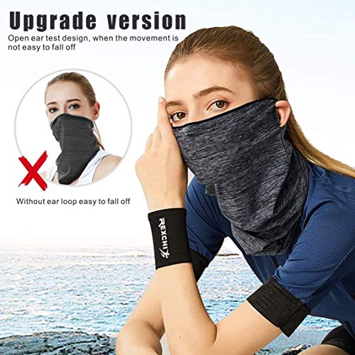 Vievogue Unisex Seamless Rave Bandana Neck Gaiter Tube Mask Headwear, Motorcycle Face Mask For Women Men Face Scarf (Grey) #TOP4