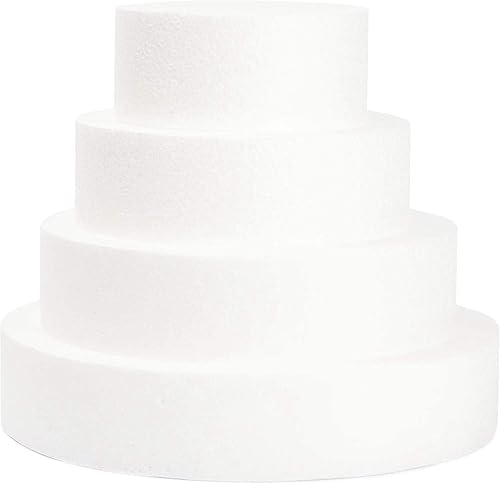 Paquete de 4 pasteles de espuma para decoración y exhibición de bodas, escultura, modelado de artes de bricolaje, clase para niños,