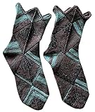  Schöne Socken für Frauen  Stricksocken  Handgestrickt  Warme Damensocken (38-40, Türkis-Grau)