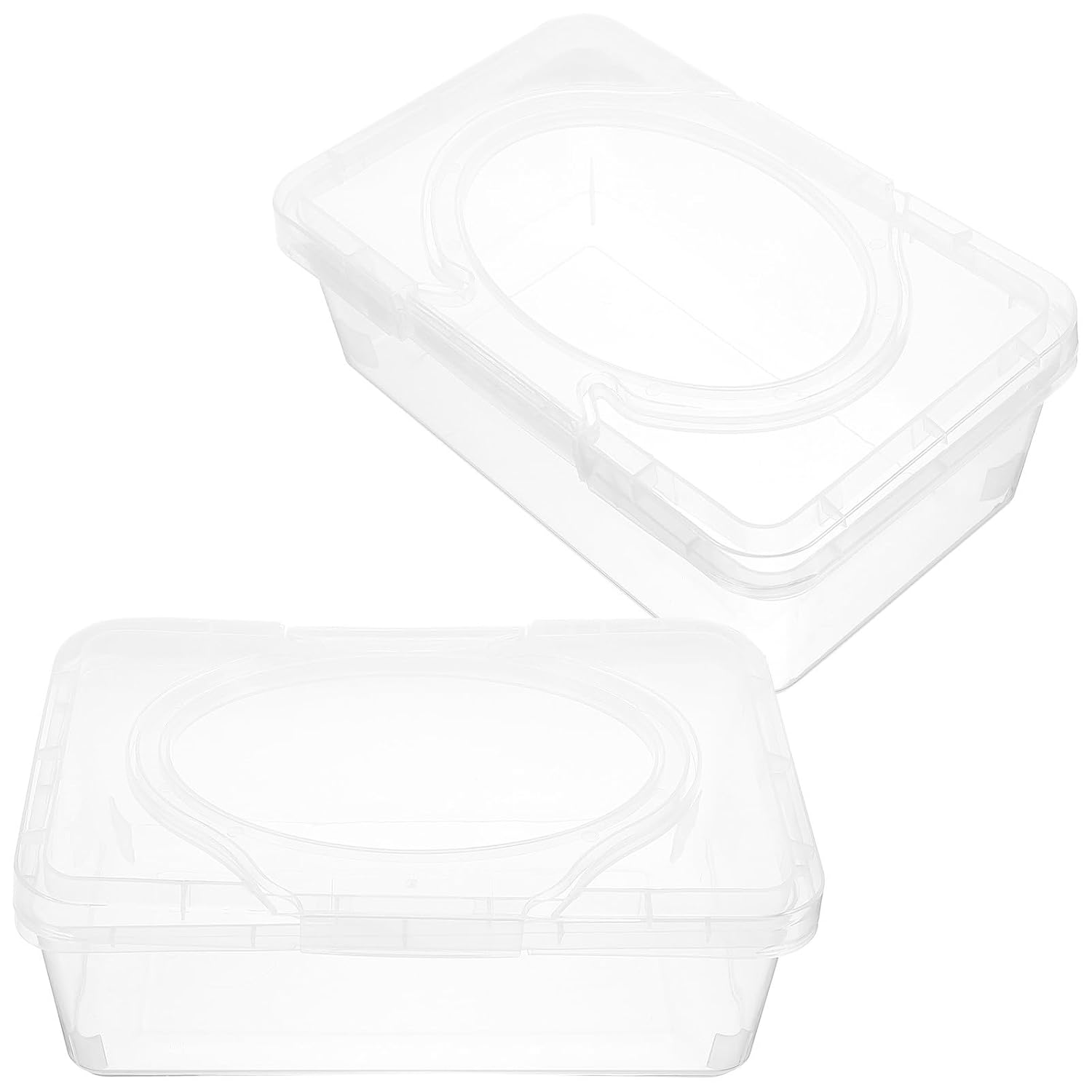 2pcs Baby Wipes Dispenser Case with Lid, PP Desktop Holder