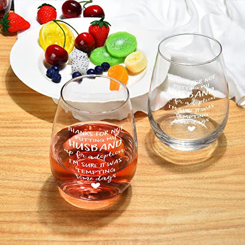 Modwnfy Mother In Law Gifts From Daughter In Law, Funny Mother In Law Wine Glass, Mothers Day Gift Stemless Wine Glass For Future Mother In Law Mother Of The Groom, Birthday Wedding Gift, 15 Oz #TOP2