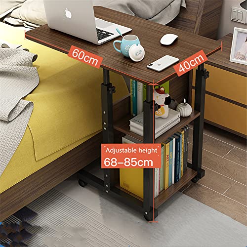 Wanlian Side Table C Shaped End Table With Lockable Wheels Height Adjustable Mobile Couch Desk Table,Sofa Bedside Laptop Stand Tv Tray With Storage Shelves, Snack Side Table (Original) #TOP3