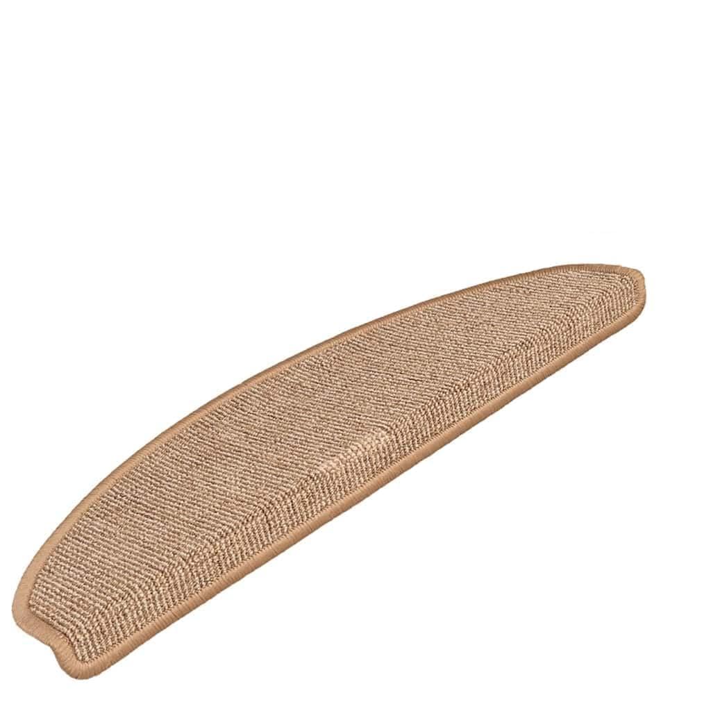 Tapis d'Escalier 15 Pièces 65x21x4 cm Brun Clair Antidérapant PP