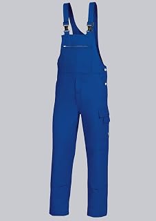 BP Workwear Basic 1482-060-13 Latzhose - Stoffhosenträger mit Gummieinsatz - Taschen für Knieschoner - Reine Baumwolle - Schlanke Passform - Größe: 114 - Farbe: königsblau