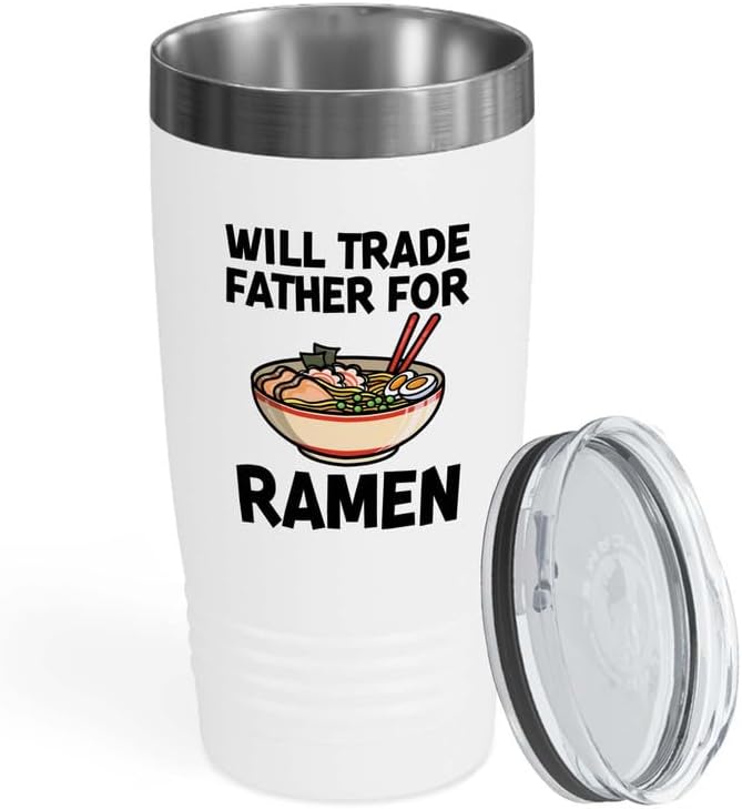 Food Lover Tumbler 20oz White -Will Trade Father - Food Vlogger Chef Snack Lover Vegetarian Foodies Tacoholic Baker Culinarian Culinary Artist Pastries