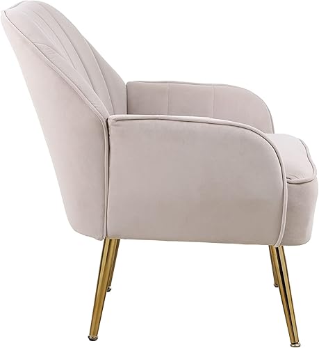 Miniatura 7 de Goujxcy Silla decorativa moderna, silla de terciopelo para sala de estar con brazo, silla de club tapizada para lectura, silla lateral de esquina,