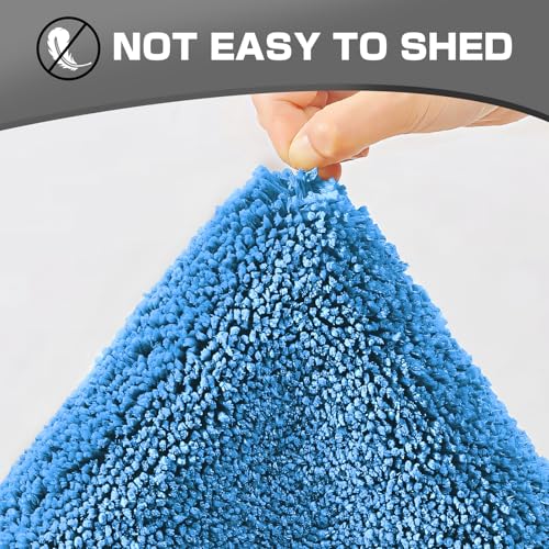 wyewye Mikrofaser Badematte, 2 cm dicke Badteppich, super saugfähig, super saugfähige Badematte, 60 x 90 cm, Farbe Blau