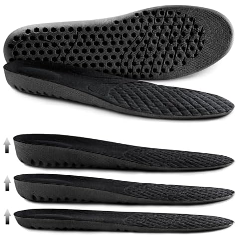 Elastic Shock Absorbing Height Increasing Sports Shoe Insoles, Soft Breathable Honeycomb Orthotic Replacement Inserts for Men & Women Cover