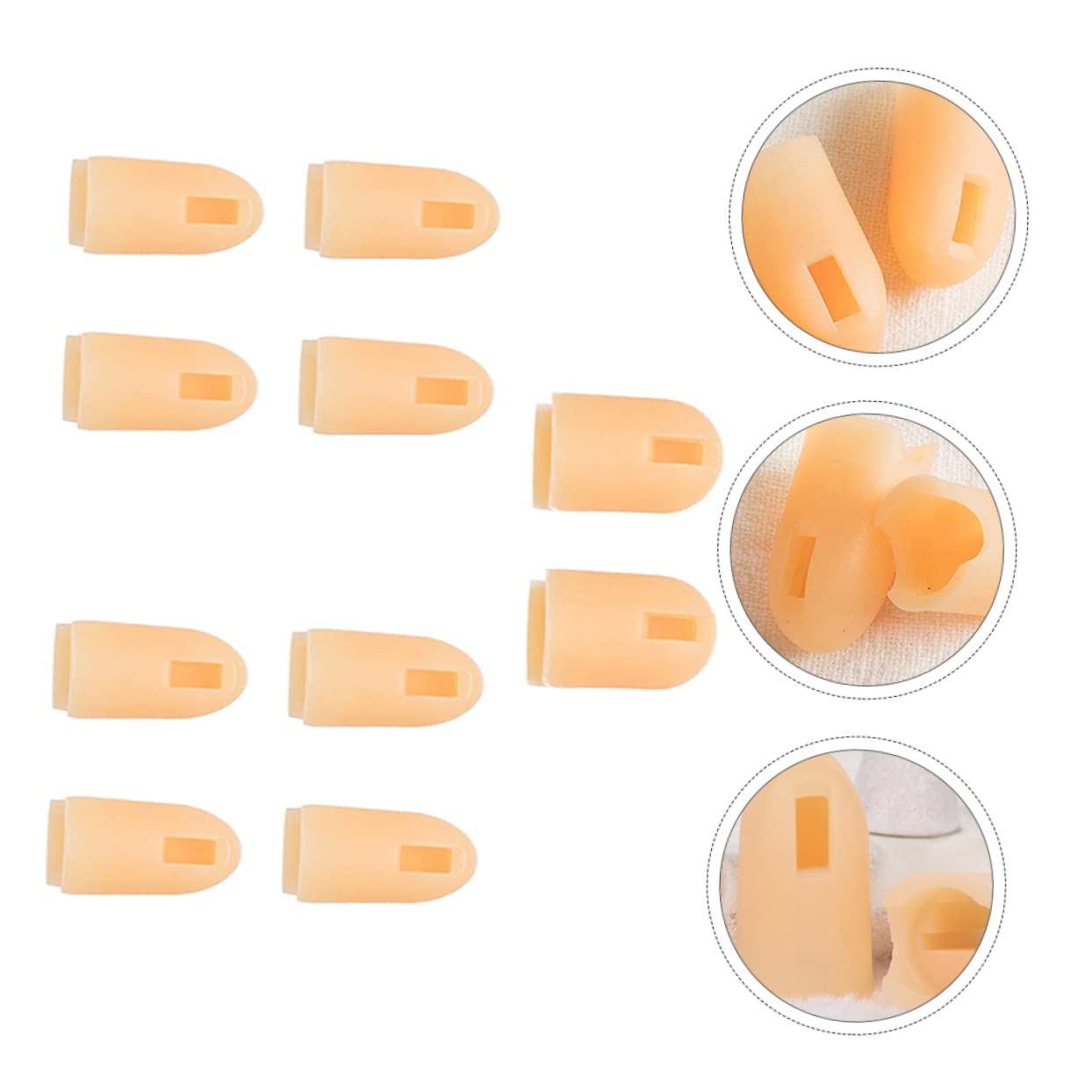 Happyyami Manicure Fingertips Set 10pcs Fake Fingers Nail Art Covers Nail Art Finger Protectors Silicone