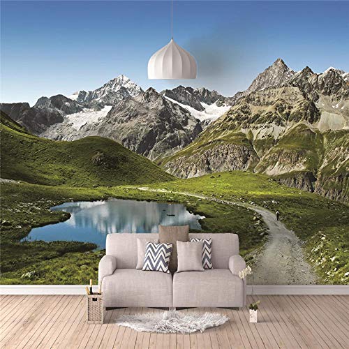 Papier Peint 3D Effet Paysage de montagne Moderne Papier Peint Intissé Décoration Murale XXL Poster Tableaux Muraux Tapisserie Trompe l'oeil Poster Geant Mural 200x140 cm Cover