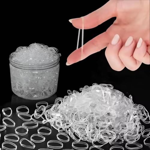 500 bandas de goma elásticas transparentes para el cabello, mini ...