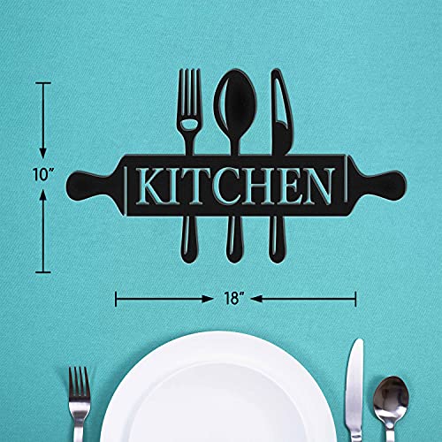 Vivegate Utensil Metal Kitchen Signs Wall Decor - Black Modern Utensil Country Metal Kitchen Wall Decor Sign For Kitchen And Dining Room Metal Wall Decor (Kitechen) #TOP2