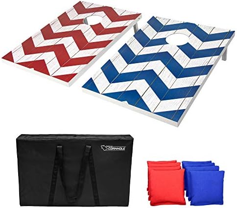 GoSports Classic Cornhole Set  Includes 8 Bean Bags, Travel Case and Game Rules (Choice of style)