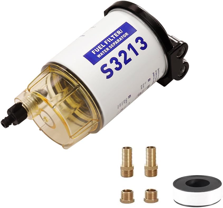 S3213 Marine Fuel Filter Fuel Water Separator Assembly Replacement For Marine Outboard Motor Mercury Replaces# S3213, 35-60494-1, 18-7932-1, 18-17928, 35-809097