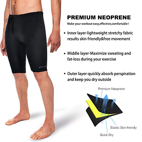 Ctrilady Neoprene Wetsuit Shorts 2Mm Premium Sweat Fitness Pants With Pocket For Snorkeling Surfing Swimming Training（Black，2Xl #TOP5