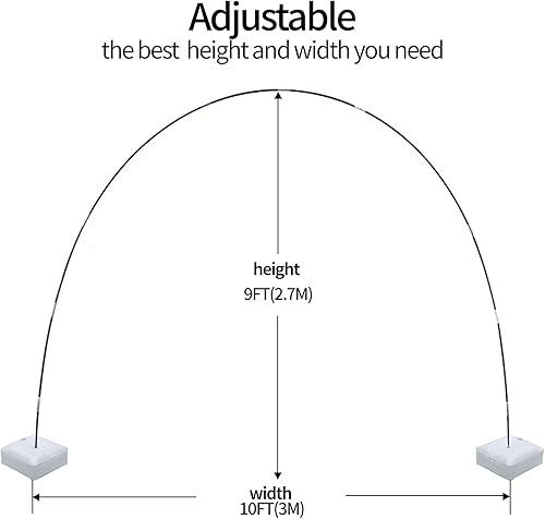 Miniatura 6 de LitiVibecho Balloon Arch Kit, 10ft Wide & 9ft Tall Adjustable Balloon Arch Stand Wind Resistance for Wedding Birthday Baby Shower Party Supplies