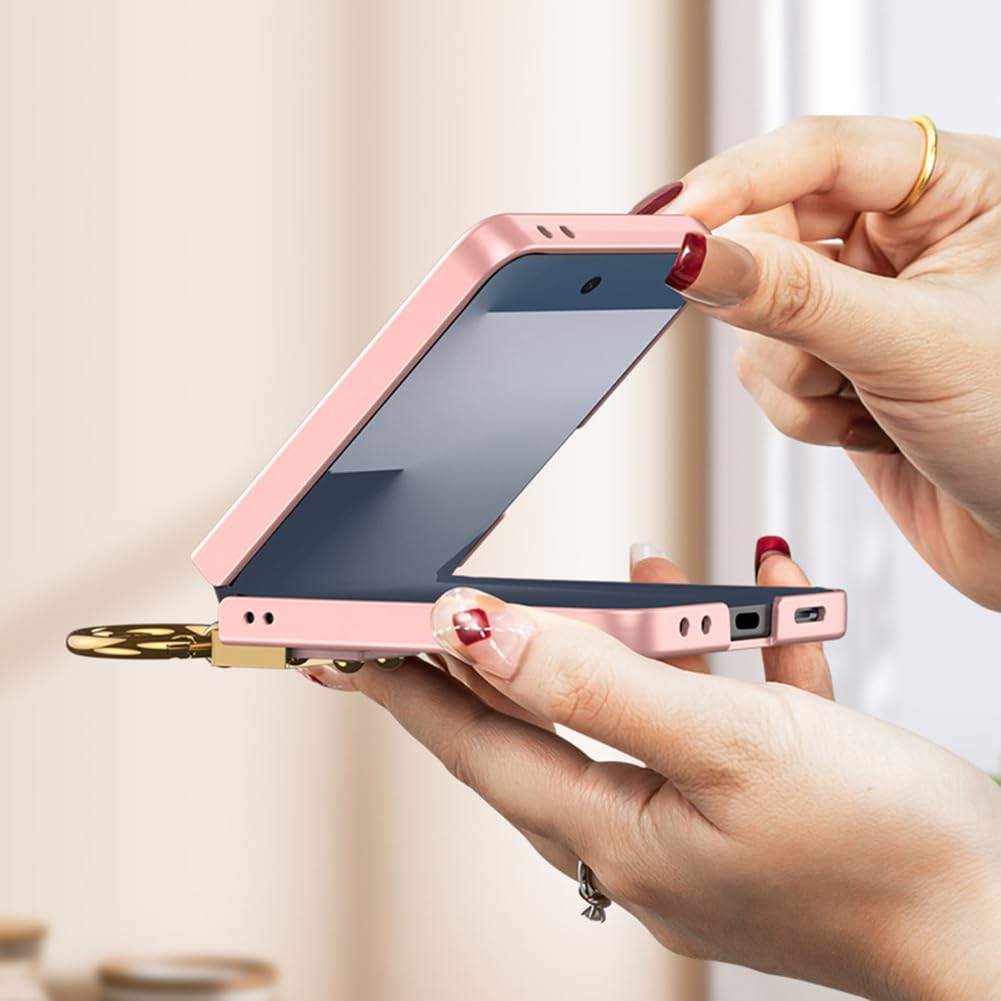 Zielony, Flip 7, skórzane etui do Samsung Galaxy Z Flip 7, wbudowana osłona ekranu, wąskie, odporne na wstrząsy etui z pierścieniem na palec