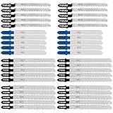 PAYA TOOLS 40 Pieces Jigsaw Blades Set for Wood, Plastic and Metal Cutting, T-Shank Jig Saw Blades Multi-Purpose Replacement Kit(T101B,T118G,T101AO,T101BR)
