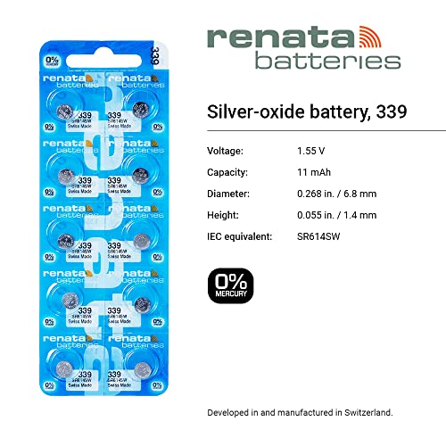 Renata Batteries 339 Silver Oxide 0% Mercury Watch Battery miniatura 2