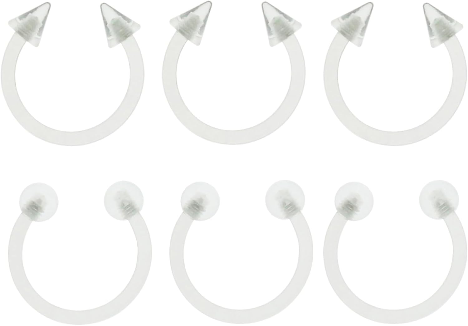 16g Clear Acrylic Septum Retainers Invisible Nose Piercing Hoops