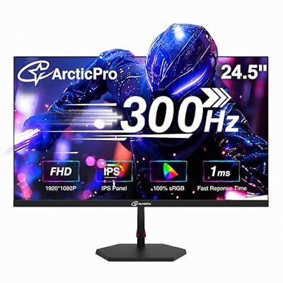 ArcticPro 24.5 Inch Monitor, 300Hz 240Hz Gmaing Monitor, 1080p, 1ms, IPS