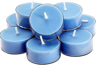 DEYBBY SoyWax Scented Tealight, 12 Pack Natural Fragrance Long Lasting Clear Cup Aromatherapy Candle Set, Smokeless& Long Lasting|for Gfit, Anniversary, Resturant|Ocean Breeze