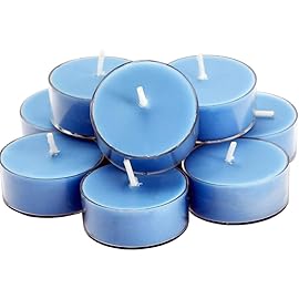 DEYBBY SoyWax Scented Tealight, 12 Pack Natural Fragrance Long Lasting Clear Cup Aromatherapy Candle Set, Smokeless& Long Lasting|for Gfit, Anniversary, Resturant|Ocean Breeze