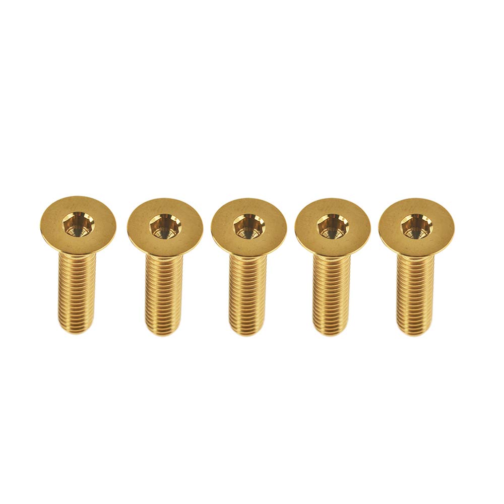 Boulons En Titane Grade 5 Pour Freins à Disque Vélo/moto - Lot De 5, Tête Allen, Choix Tailles M6/M8 (ex: M8x20 Mm Doré)