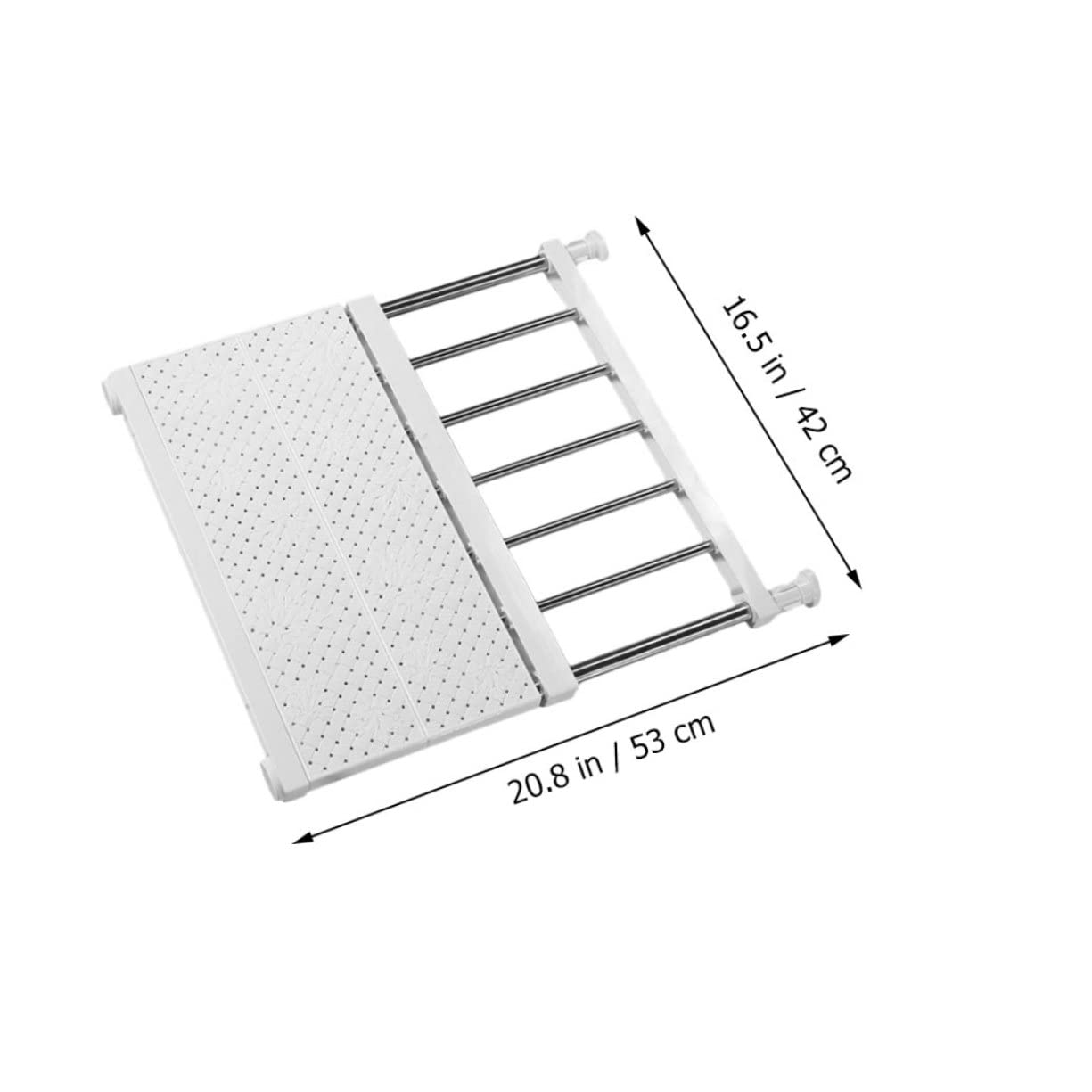 Levemolo 1pc Wardrobe Layered Divider Storage Rack for Clothes Shoes Sundries Punch Expandable Design White Wide