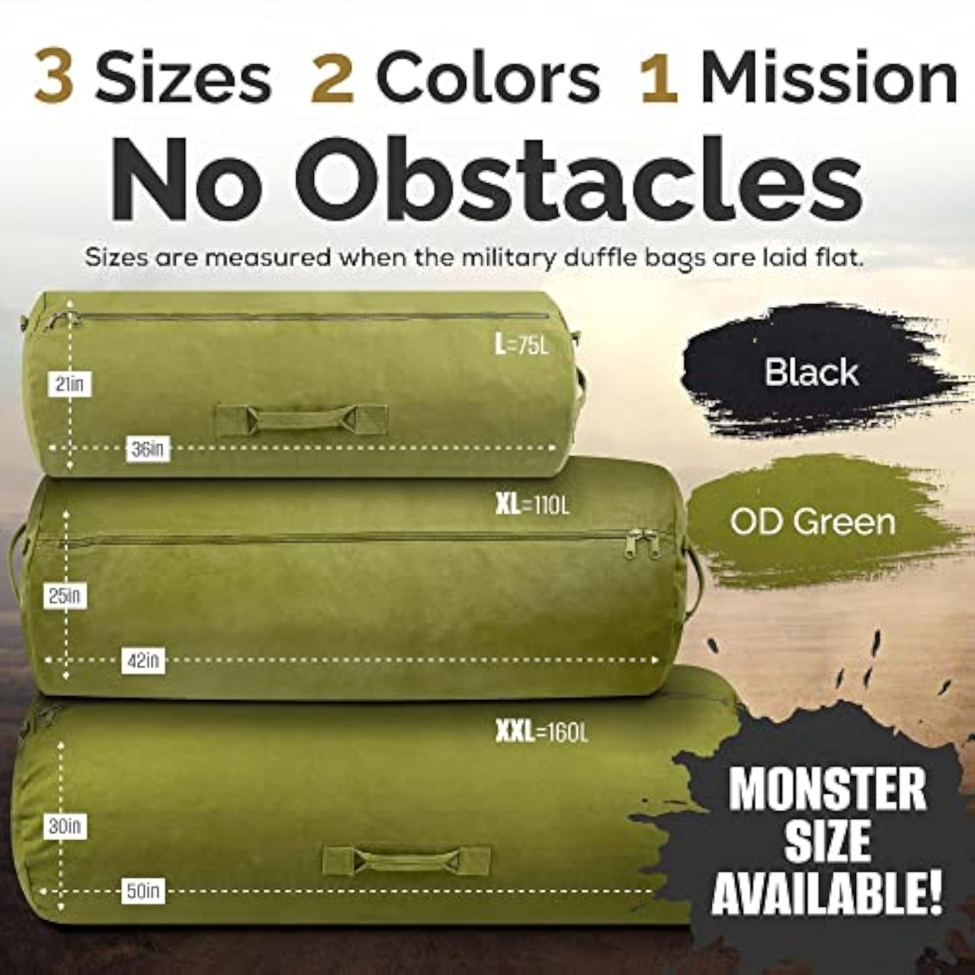 GI Style Heavy Duty Army Duffel Bag