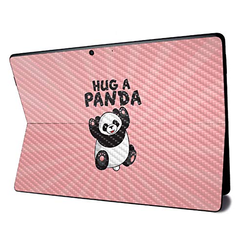 Image of MightySkins Carbon Fiber Skin for Microsoft Surface Pro X - Hug A Panda | Textured Carbon Fiber Finish | Easy to Apply, Remove, and Change Styles | Made in The USA