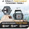 Portable Drill Winch of 1500 LB, Grey Handheld Drill Winch with 40 Foot Synthetic Rope, Rotate The Hook 360 Degrees, for Lifting & Dragging (Down Strap with D Rings)