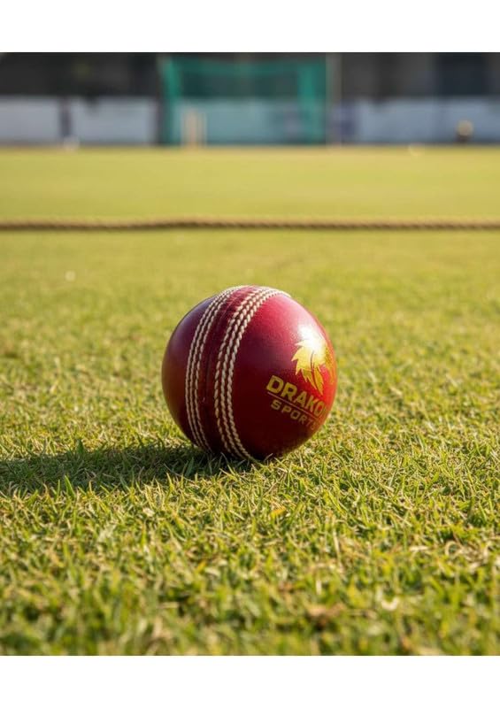 Image of Durable Leather Cricket Balls | Practice Match Use, Swing & Seam Optimized Red Ball - Pack of 6