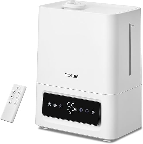 FOHERE Humidificadores de 6 L para dormitorio, humidificador de niebla fría de 60 horas para habitación grande, tiempo de funcionamiento