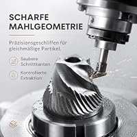 Thiru Handkaffeemühle manuell, Testsieger 2026, Edelstahl-Kegelmahlwerk mit 60 Mahlgraden & Doppellager – für Espresso, Filterkaffee & French Press, Holzgriff & 2 Glasbehälter (Eichengriff) – Ansicht 2