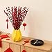 Lanmik 40 Stems 100% Real Plant 21 Inches Long Red Pussy Willow Flowers Pussy Willow Branches New Year's Eve Flowers Red Pussywillows for China Spring Festival New Year's Greetings Home Decor NO VASE