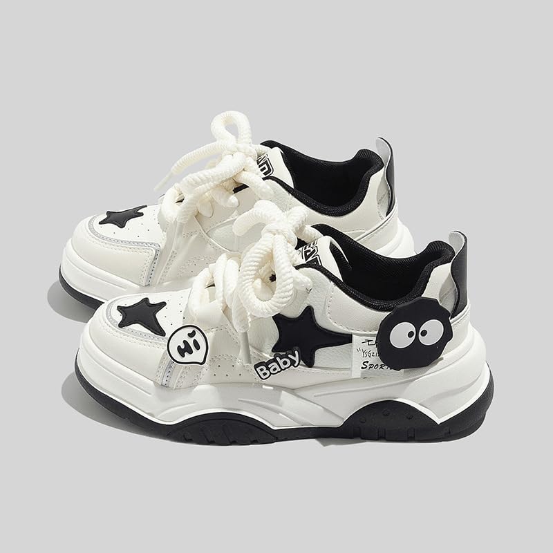 Star Shoes Walking Sneakers Women Chunky Sole Y2K Aesthetic Cute Big Toe Cap Comfort Insole Anti-Slip US4-84