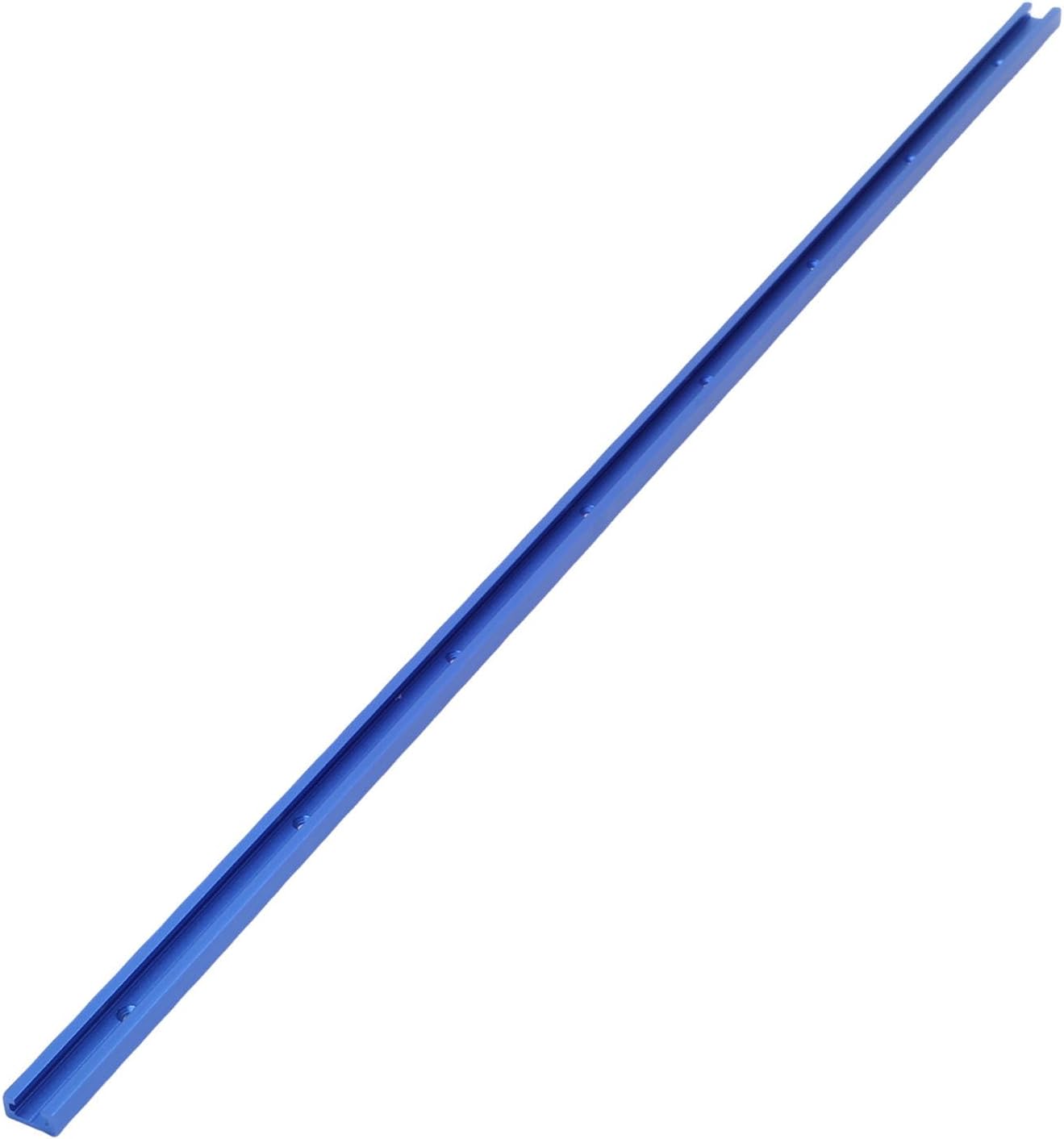 Zerone 800mm Aluminum Alloy T Track, Blue Double Cut T Slot Track with 8 Pre Drilled Holes for Woodworking Jigs, Router Table and Drill Press
