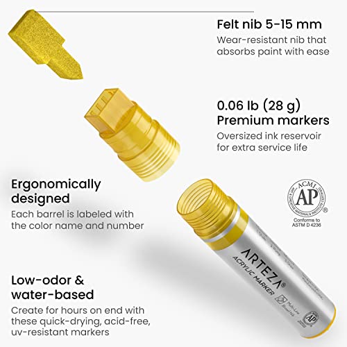ARTEZA Pennarelli Acrilici Metallizzati per