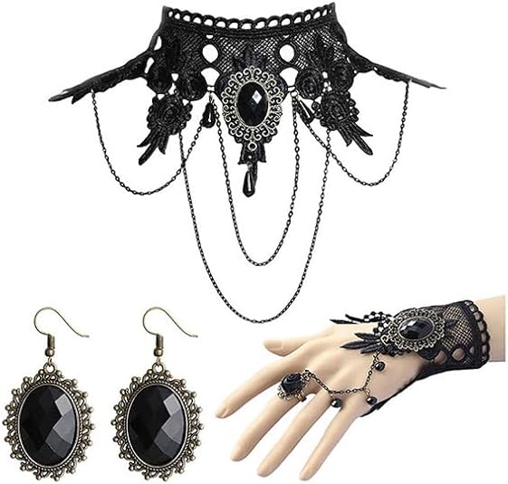 KummerSaprk Witch Costume Women Halloween Necklace Black
