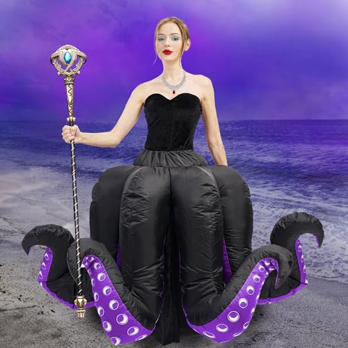 anroog Inflatable Costume Adult Octopus Costume Women Octopus Halloween Blow Up Costumes for Womens Cartoon Cosplay Party - Image 4