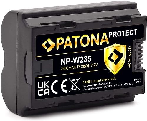 PATONA Protect V1 accu NP-W235 (2600mAh) compatibel met Fuji Fujifilm GFX50s II GFX-100S GFX-100 II X-H2 X-H2S X-S20 X-T4 X-T5 met NTC-sensor en V1-behuizing
