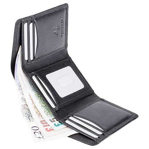 Visconti HT18 Classic Style Soft Leather Trifold Wallet (Black)4